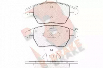 R BRAKE rb1637 -  Комплект тормозных колодок, дисковый тормоз